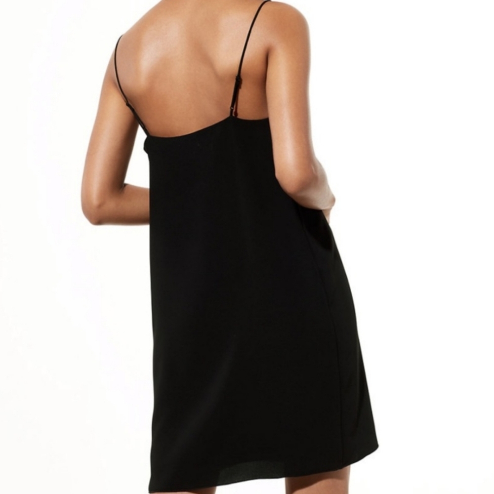 Aritzia Babaton Mauricio Slip Black Mini Dress Size 8 - Picture 2 of 9